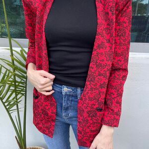 Apostrophe Vintage Red Paisley Blazer